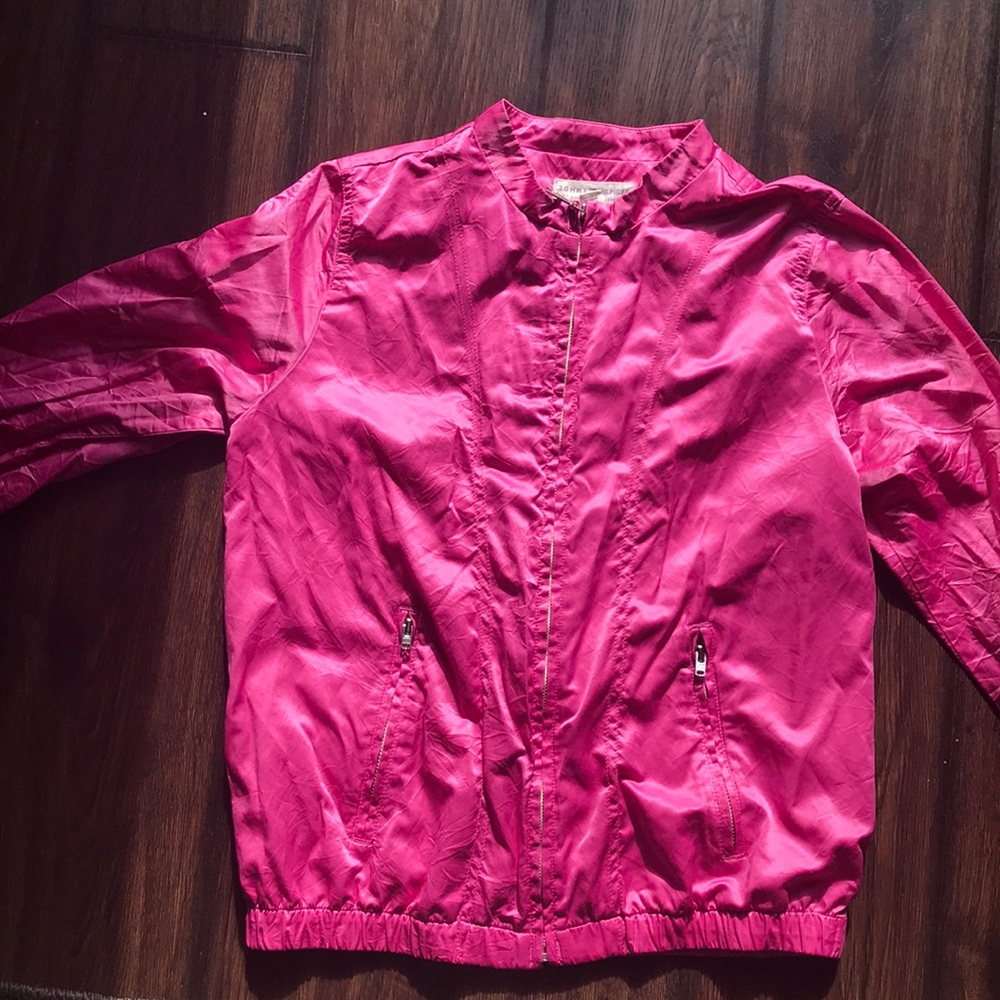 pink tommy hilfiger jacket.